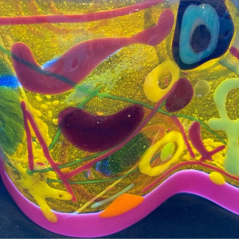 Mermaids Heart”Handmade Fused Art Glass Wave Original  10” X 4.5”Freestanding - Picture 5 of 12